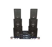 Pack sono double tours de son amplifiées 5000W bi amplification table de mixage multi piste Bluetooth câblages fourni