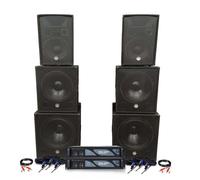 Pack sono double tours de son amplifiées 7000W bi amplification avec câblages fourni entrée RCA
