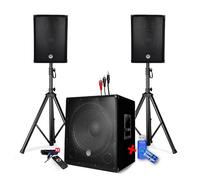 PACK SONO ENCEINTE + CAISSON DE BASSES USB Bluetooth + PIEDS + CABLES HP et PC offerts - PA DJ SONO MIX+Clé USB 32G
