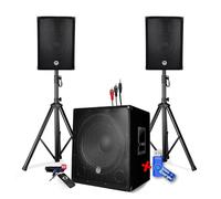 PACK SONO ENCEINTE + CAISSON DE BASSES USB Bluetooth + PIEDS + CABLES HP et PC offerts - PA DJ SONO MIX+Clé USB 32G