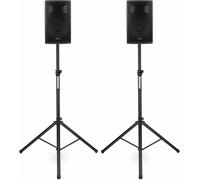Pack Sono Enceinte PA Haut Parleur 10'' Active USB AUX Bluetooth 400W + Pieds