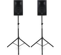 Pack Sono Enceinte PA Haut Parleur 12'' Active USB AUX Bluetooth 500W + Pieds