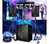 BM SONIC Pack sonorisation PA/DJ BMS1508 1800W Bluetooth USB Subwoofer + 2 enceintes