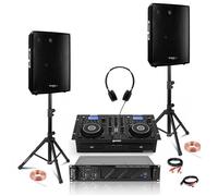 Pack Sono - GEMINI CDM-4000BT Bluetooth USB CD MP3 - Ampli AMP300-MKII 2x240W - 2 Enceintes DISCO12B 600W - Pieds SS01B-MINI