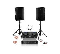 Pack Sono - GEMINI CDM-4000BT Bluetooth USB CD MP3 - Ampli AMP600-MKII 2x480W - 2 Enceintes DISCO15B 700W - Pieds SS01B-MINI