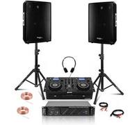 Pack Sono - GEMINI CDM-4000BT Bluetooth USB CD MP3 - Ampli AMP600-MKII 2x480W - 2 Enceintes DISCO15B 700W - Pieds SS01B-MINI Noir