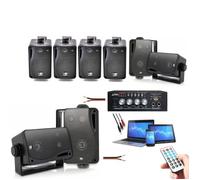 PACK SONO HIFI 8 ENCEINTES + 1 AMPLI USB BLUETOOTH Magasin, institue de beauté, Onglerie, cabinet coiffure maison PA DJ MIX BAR