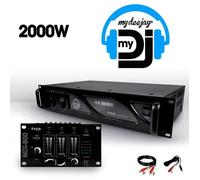 Pack Sono - IBIZA - MY DEEJAY AX-2000 + MIX-800 - 2 x 1000W - Table mixage 3 voies - MOSFET