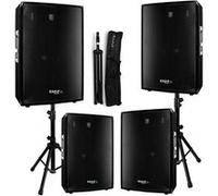Pack Sono Ibiza Sound 2400W Total - 4 Enceintes 600W - 2 Pieds Supports Enceintes - Câbles - Soirée - Anniversaire - Mariage