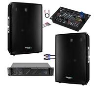 Ibiza Sound Light - Pack Sono Ibiza Sound 2800W Total 2 Enceintes 2x600w - Ampli Ventilé 2x800w - Tâble de mixage - Câblage - Idéal Bar Club Mariage