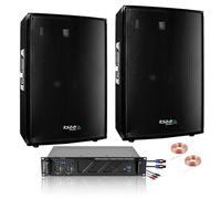 Pack Sono Ibiza Sound 2800W Total 2 Enceintes 3 voies 2x600w - Ampli Ventilé 2x800w - Câblage - Idéal salle des fêtes Club Mariage