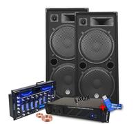 Pack Sono Ibiza Sound 4000W 2 Enceintes Bm Sonic, Ampli, Table Bluetooth/USB, Câbles , Mariage, Salle des fêtes DJ+clé USB 32Go