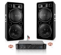 Pack Sono Ibiza Sound 7000W Total 2 Enceintes 2000W - Ampli ventilé 3000W - Câbles - Mariage - Salle des fêtes - DJ - Soirée