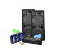 Pack Sono Ibiza Sound 7000W Total 2 Enceintes Bm Sonic, Ampli ventilé, Table Bluetooth/USB, Câbles , Mariage, Salle des fêtes DJ