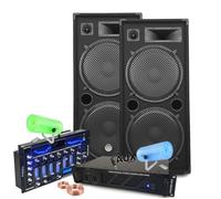 Pack Sono Ibiza Sound 7000W Total 2 Enceintes Bm Sonic, Ampli ventilé, Table Bluetooth/USB, Câbles , Mariage, Salle des fêtes DJ