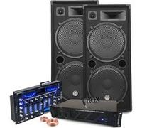 Pack Sono Ibiza Sound 7000W Total 2 Enceintes Bm Sonic, Ampli ventilé, Table Bluetooth/USB, Câbles , Mariage, Salle des fêtes DJ