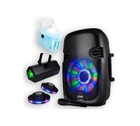 PACK SONO Karaoké PARTY8 300W + JEUX DE LUMIERE 2 Effets OVNI + 1 DERBY KOLOR + 1 GOBO LCM003LED