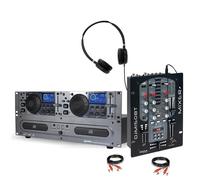 Pack Sono Lecteur CD Gemini CDX-2250I USB - Table Mix DJM150USB-BT Bluetooth USB - Cablage - Casque DJ