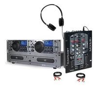 Pack Sono Lecteur CD Gemini CDX-2250I USB - Table Mix DJM150USB-BT Bluetooth USB - Cablage - Casque DJ Noir
