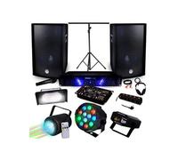 Pack Sono + Light Ampli AMP-300 + HP BMS-12 de 2x600W + Pack 4 lumières