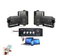 PACK SONO MAISON MAGASIN HIFI 4 ENCEINTES + 1 AMPLI USB BLUETOOTH Institue de beauté, salon de coiffure, cabinet médical PA DJ MIX