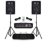 Pack Sono MAX Music / Power Dynamics / Vonyx - 2 Enceintes 8″ + Mixer 4 Canaux