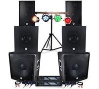 Pack Sono Music Teufeurs DJ Complet 5000W Bi-Amplification Bluetooth Subwoofers 18-15 Pouces Satellites, Ensemble à LED