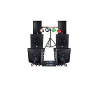 Pack Sono Music Teufeurs DJ Complet 5000W Bi-Amplification Bluetooth Subwoofers 18-15 Pouces Satellites, Ensemble à LED