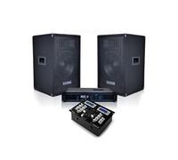 Pack Sono PRO 2 enceintes + ampli stéréo 2x200 WRMS + DJM250-BT