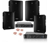 Pack Sono Pro Ibiza Sound 4320w total - 4 Enceintes 4 x 600w - 2 Ampli 2 x 480w - Câblage - Idéal Soirée Salle des Fêtes Mariage Bar