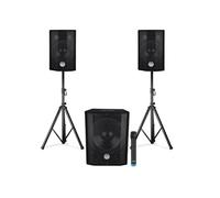 BM SONIC Pack sono triphonique 1208 – Caisson bi-amplifié 1000W USB/Bluetooth 30 cm, 2×Sat 8" 2×200W