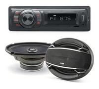 Pack sono voiture Autoradio AR270 USB + 2 haut parleurs ovales 6x9 Caliber 180W