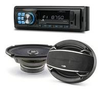 Connectique Audio / Vidéo Caliber Pack sono voiture Autoradio M-195BT + 2 haut parleurs ovales 6x9 180W