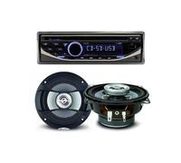 Pack sono voiture Autoradio RCD123 4X75W + 2 haut parleurs 10cm 80W