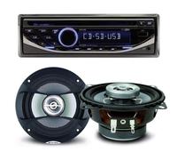 Pack sono voiture Autoradio RCD123 4X75W + 2 haut parleurs 10cm 80W