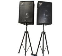 VONYX Pack Sono - 2X Enceintes Passives 800W, Woofer de 15 Pouces, Poignées de Transport, Set de Pieds d'Enceintes et Sacoche, Idéal pour DJ Mobiles