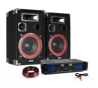 Pack sonorisation 1000W - 2 Enceintes 12"" + Amplificateur 2x500W avec EQ + Câblages