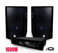 Pack Sonorisation 1600W Ampli Mydj + Enceintes BMS-12 de 2x600W + Câblages