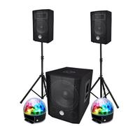 Pack sonorisation 2.1 - AUDIO CLUB - BMS 1208 - Caisson bi-amplifié 600W - Satellites 2x200W - Bluetooth USB