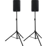 Pack Sonorisation 2 Enceintes PA Active Bluetooth Bi-Amp DSP 10'' Set Pied 800W