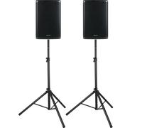 Pack Sonorisation 2 Enceintes PA Active Bluetooth Bi-Amp DSP 15'' Set Pied 2000W