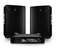 Ibiza Pack sonorisation 2 enceintes passives 12"/30cm 2x600W + ampli 1000W + câbles DISCO1200+