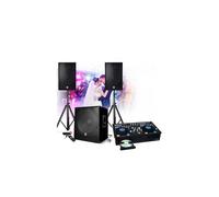 PACK Sonorisation 2200W BM SONIC 1512 Enceintes + SUB 38cm USB/BLUETOOTH + Pieds, Cables, Platines Double CD PRONOMIC CDJ-500 DJ