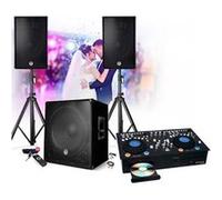 PACK Sonorisation 2200W BM SONIC 1512 Enceintes + SUB 38cm USB/BLUETOOTH + Pieds, Cables, Platines Double CD PRONOMIC CDJ-500 DJ G