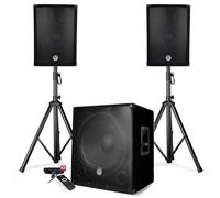 Pack sonorisation 2200W - Enceintes + Caisson + Pieds - USB/BLUETOOTH - BM SONIC BMS1512