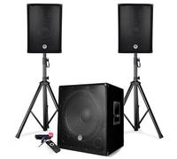 BM SONIC Pack sonorisation BMS1512 2200W - Enceintes, caisson, pieds - USB/BLUETOOTH