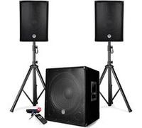 Pack sonorisation 2200W - Enceintes + Caisson + Pieds - USB/BLUETOOTH - BM SONIC BMS1512 G