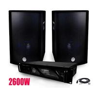 pack sonorisation 2600w ampli mydj + enceintes bms-12 de 2x600w + câblages