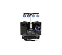 Pack sonorisation 50 100 personnes Initiation DJ Enceintes Ampli Table de Mixage Bluetooth, Kit d'éclairage EOS + OVNI LED