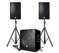 Pack sonorisation - BMS-1515 - 2500W - Enceintes DJ 15 + Caisson 15 + Pieds - USB/BLUETOOTH